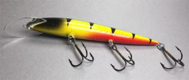 Matala Wobbler, Länge: 15 cm, Farbe: Fire Tiger 58R, schwimmend, von Suomen Uistin The Finnish Lure Company (Jarmo Rapala)